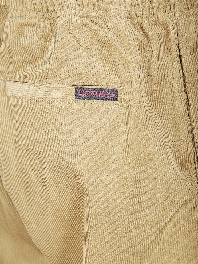 Gramicci Brown Corduroy Pants With Straight-Leg Cut And Relaxed Fit