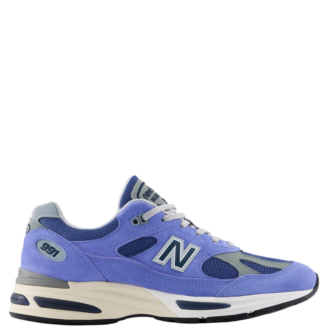 New Balance Blue 991V2 Abzorb Mesh Suede Sneakers
