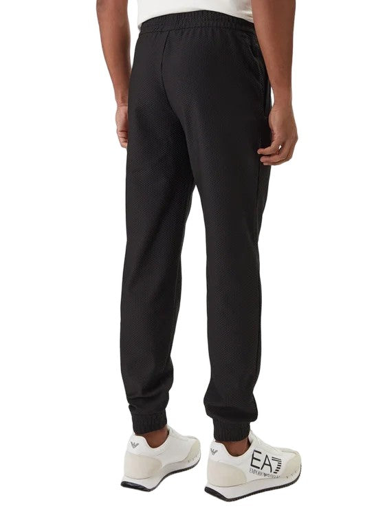 Ea7 Emporio Armani Slim-Fit Textured Jogger Pants With Drawstring Waist And Contrast Trims