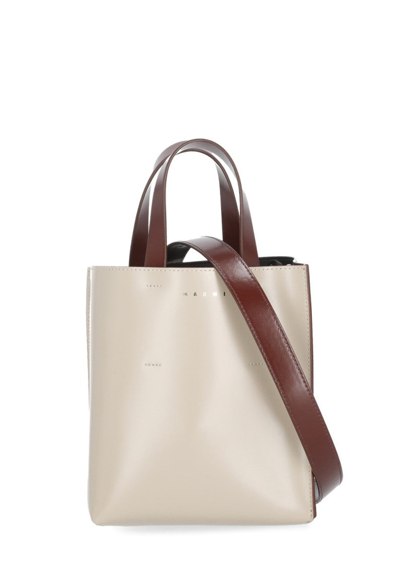 Marni Museo Mini Handbag With Contrasting Handles And Adjustable Strap