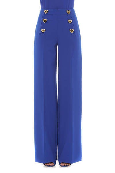 Moschino Blue Soft And Straight Line Trousers