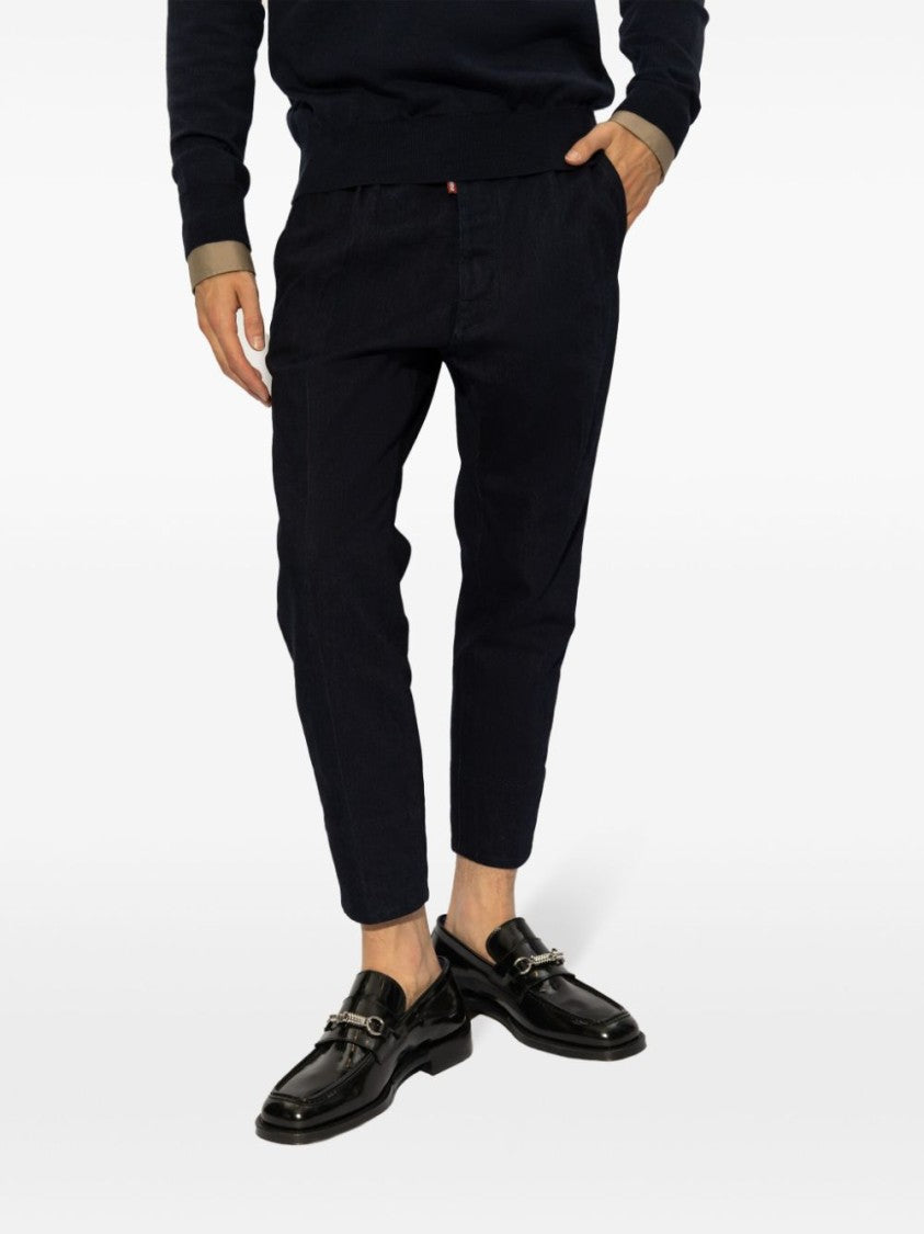 Dsquared2 Cropped Tailored Denim Trousers With Classic Five-Pocket Design