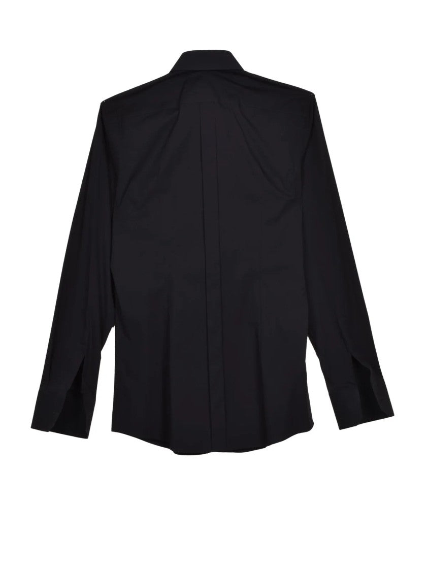 Dolce & Gabbana Black Slim Fit Tailored Stretch Cotton Shirt