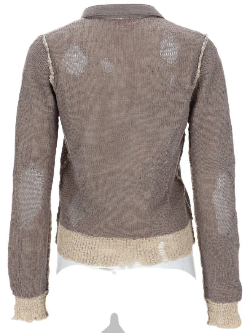 Diesel M-Dracarina Cropped Frayed Cotton Sweater