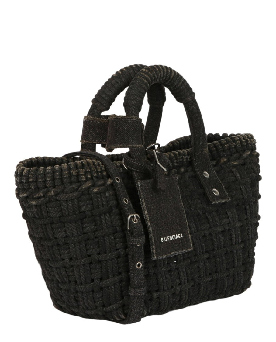 Balenciaga Bistro Xs Basket Top Handle Bag In Denim