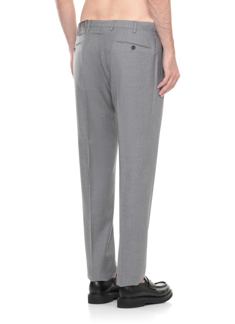 Incotex Tailored Wool And Cotton Blend Pants With Buttoned Details