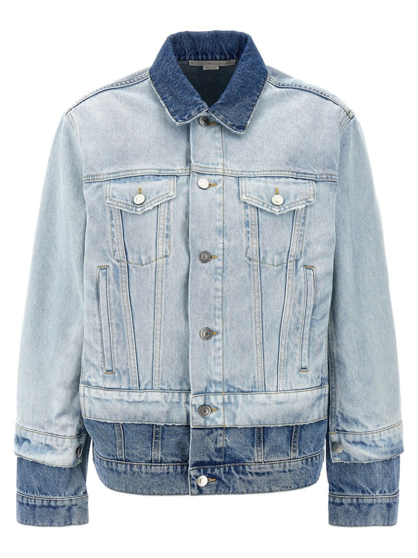 Stella Mccartney Two-Tone Cotton Denim Jacket