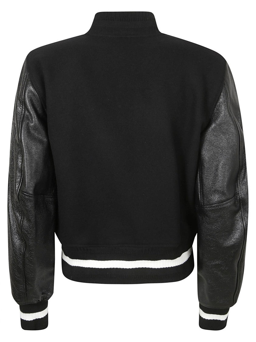 Givenchy Bomber-Style Coat With Leather Sleeves