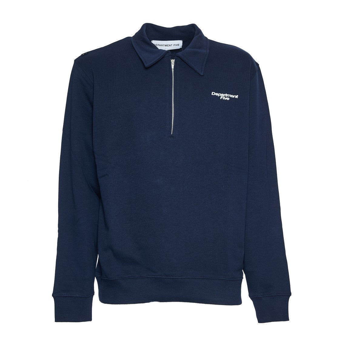 Department Five Polo Collar Pullover With Half-Zip Closure