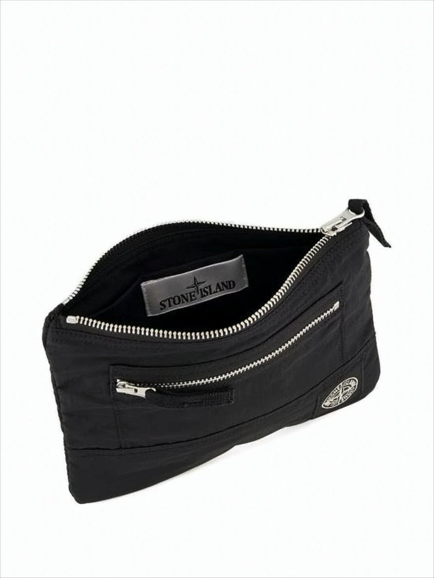 Stone Island Rectangular Crossbody Bag With Silver-Tone Hardware