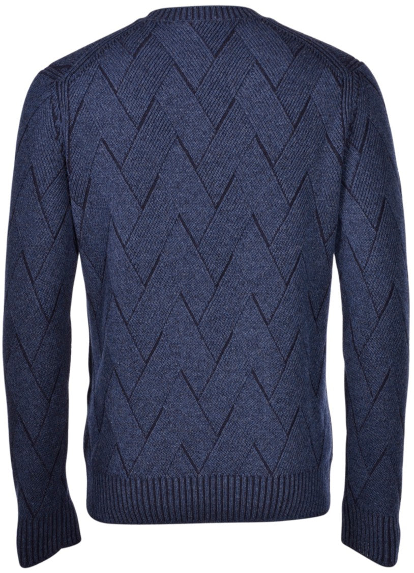 Paolo Fiorillo Capri Zig Zag Textured Knit Pullover