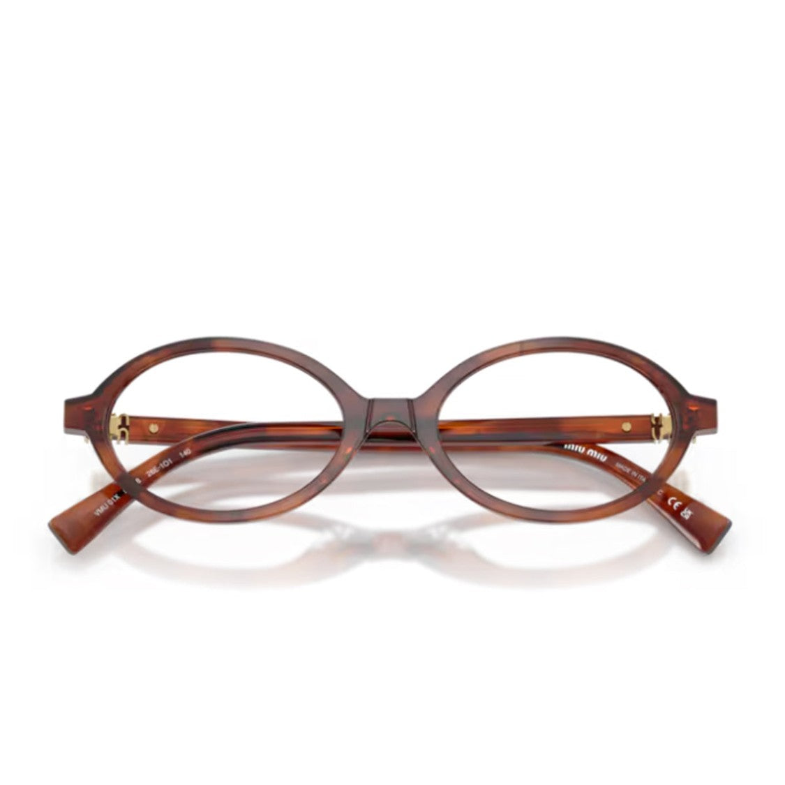 Miu Miu Tobacco 01Xv Miu Regard Oval Acetate Eyeglasses