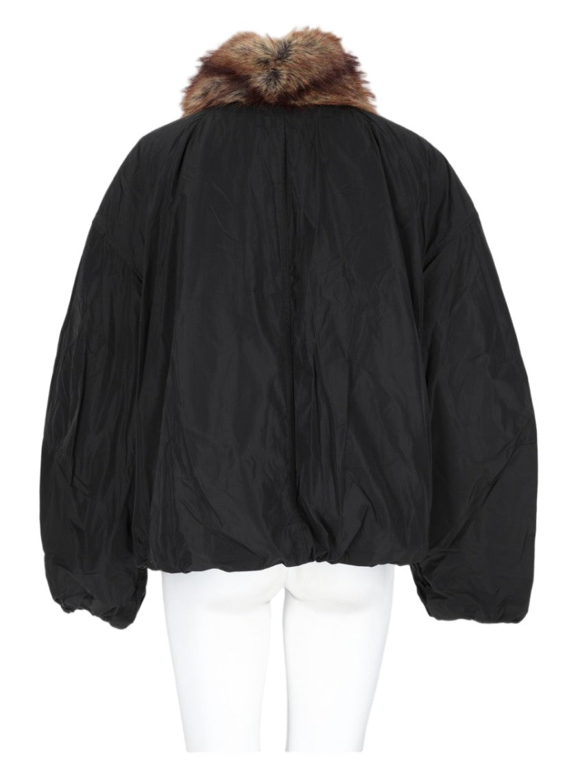 Isabel Marant Black Voluminous Fur Trim Casual Jacket