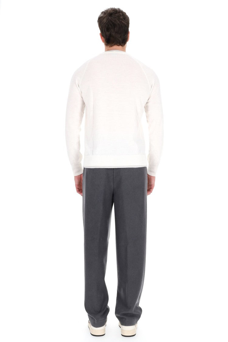 Eleventy Wool Crewneck Sweater With Double Trim