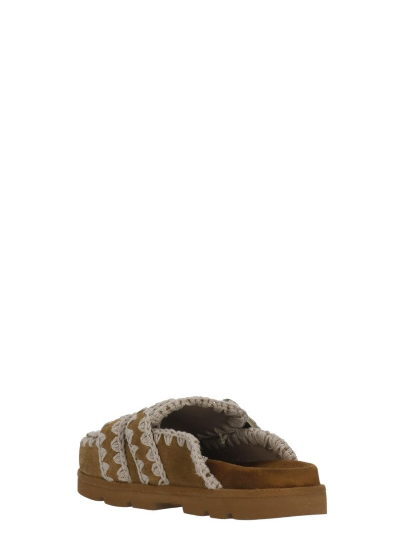 Mou Brown Low Bio Suede Loafers