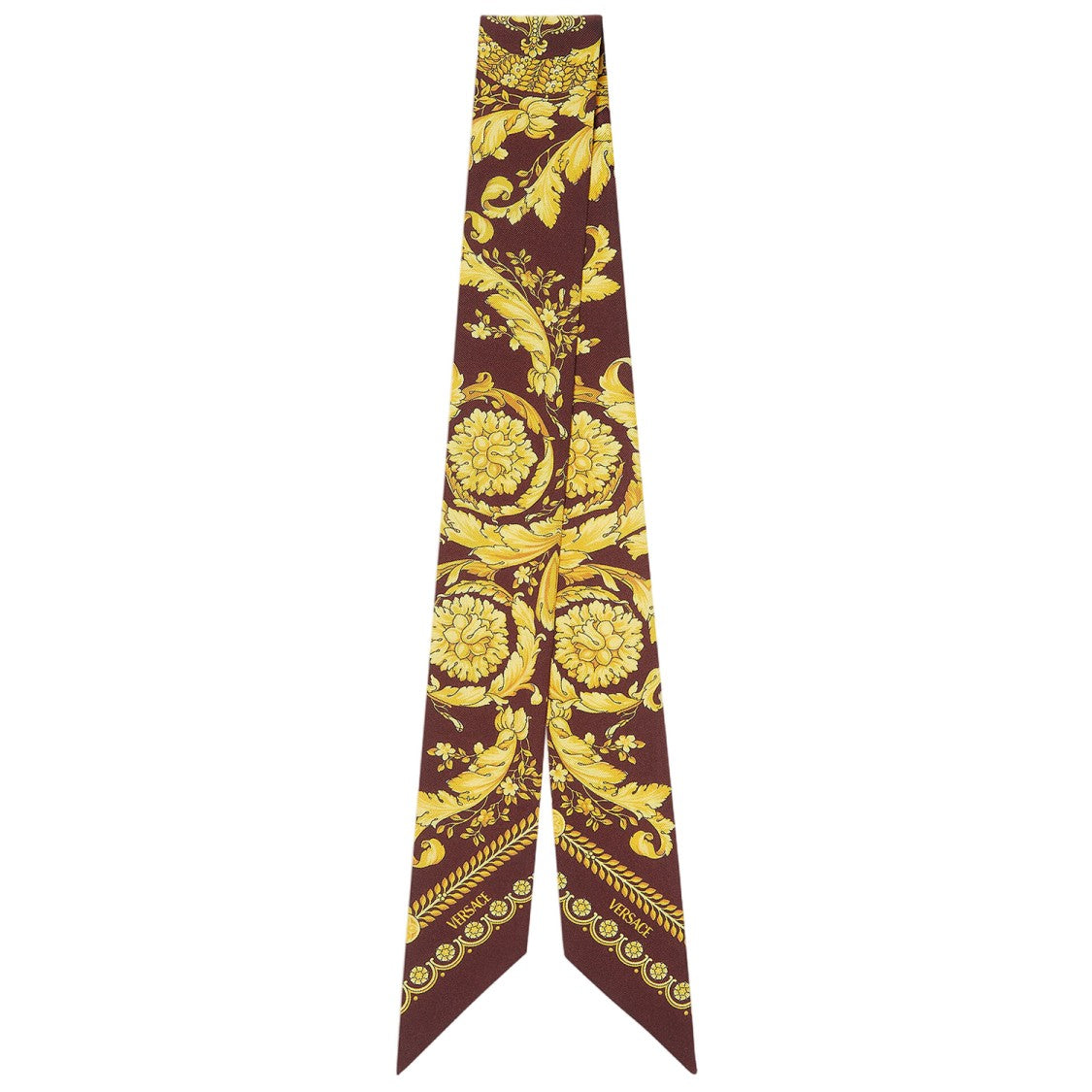 Versace Silk Baroque Scarf Bordeaux