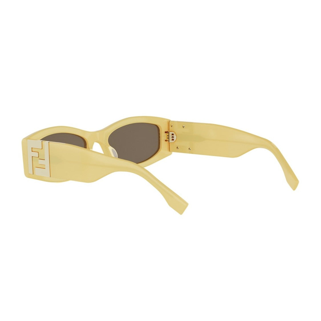 Fendi Yellow Forever Fendi Acetate Rectangular Sunglasses