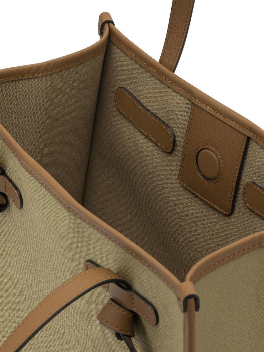 Gianni Chiarini Structured Canvas Shoulder Bag With Leather Accents