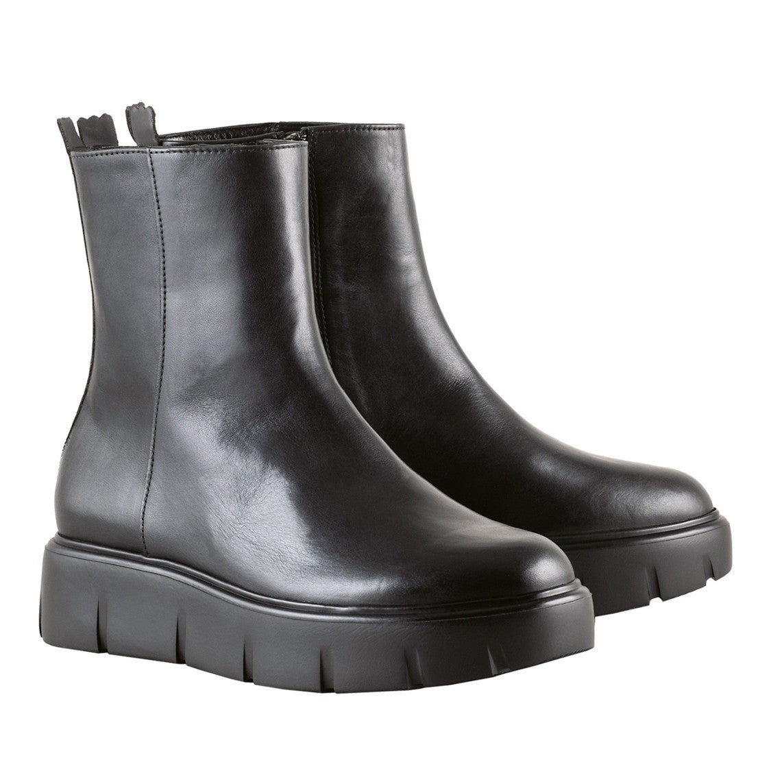 Högl Black Buster Minimalist Side Zipper Leather Ankle Boots