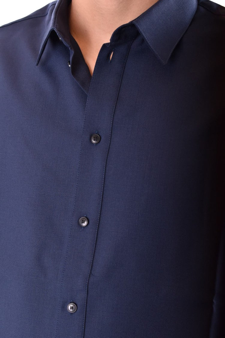 Laneus Blue Cotton Shirt
