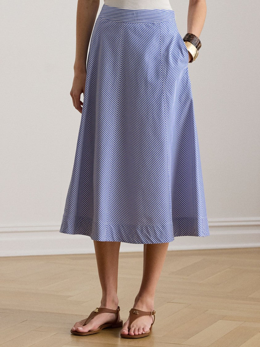Lauren Ralph Lauren A-Line Skirt With Diagonal Chevron Stripes And Concealed Zip