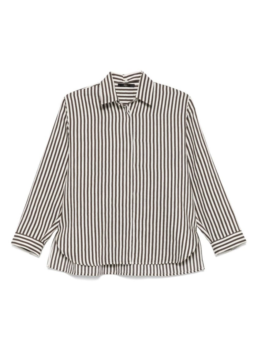 Seventy Coffee Brown Linen Blend Shirt