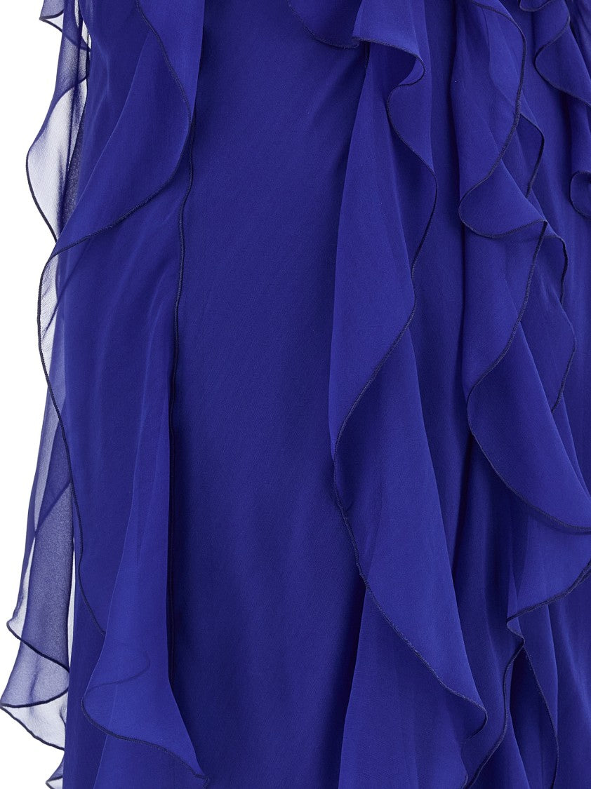 Alberta Ferretti Flowing Silk Chiffon Maxi Dress