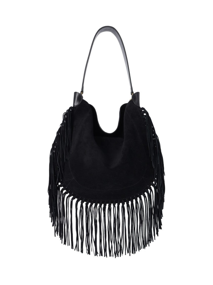 Isabel Marant Medium Suede Bag With All-Over Fringe