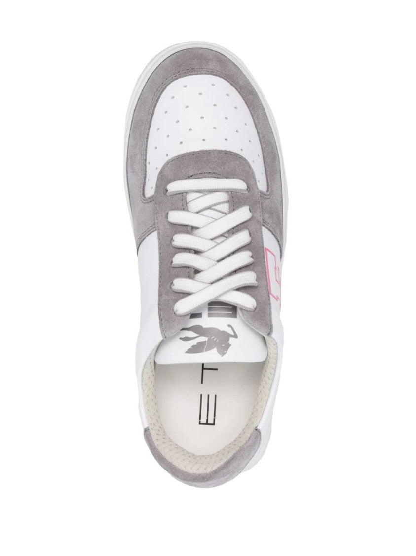Etro Grey Leather And Suede Casual Trainers