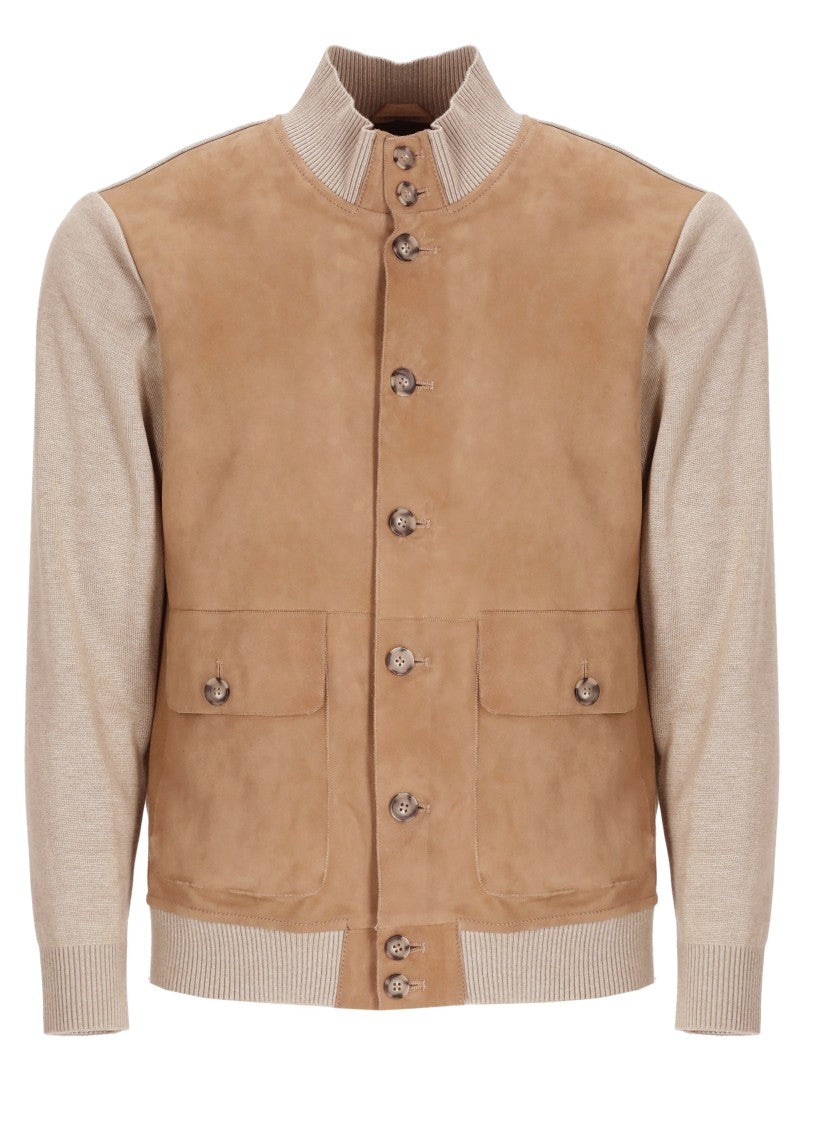 The Jack Leathers Beige Riverside Suede Leather Jacket