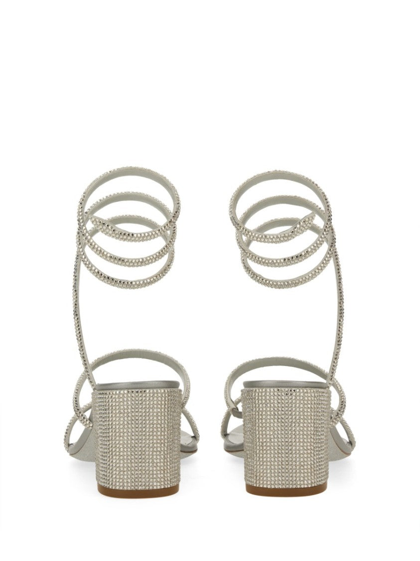 René Caovilla "Cleo" Sandal With Crystals