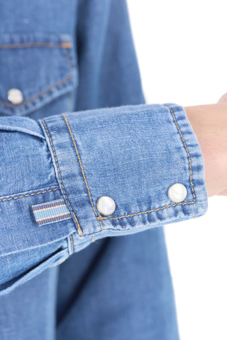 Jacob Cohen Texas Cotton-Linen Western Denim Shirt