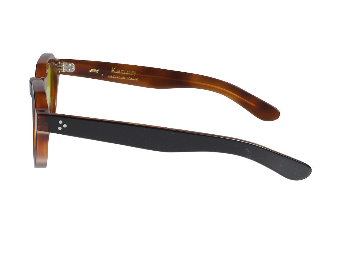 Kador Yellow Spike Tortoiseshell Round Sunglasses