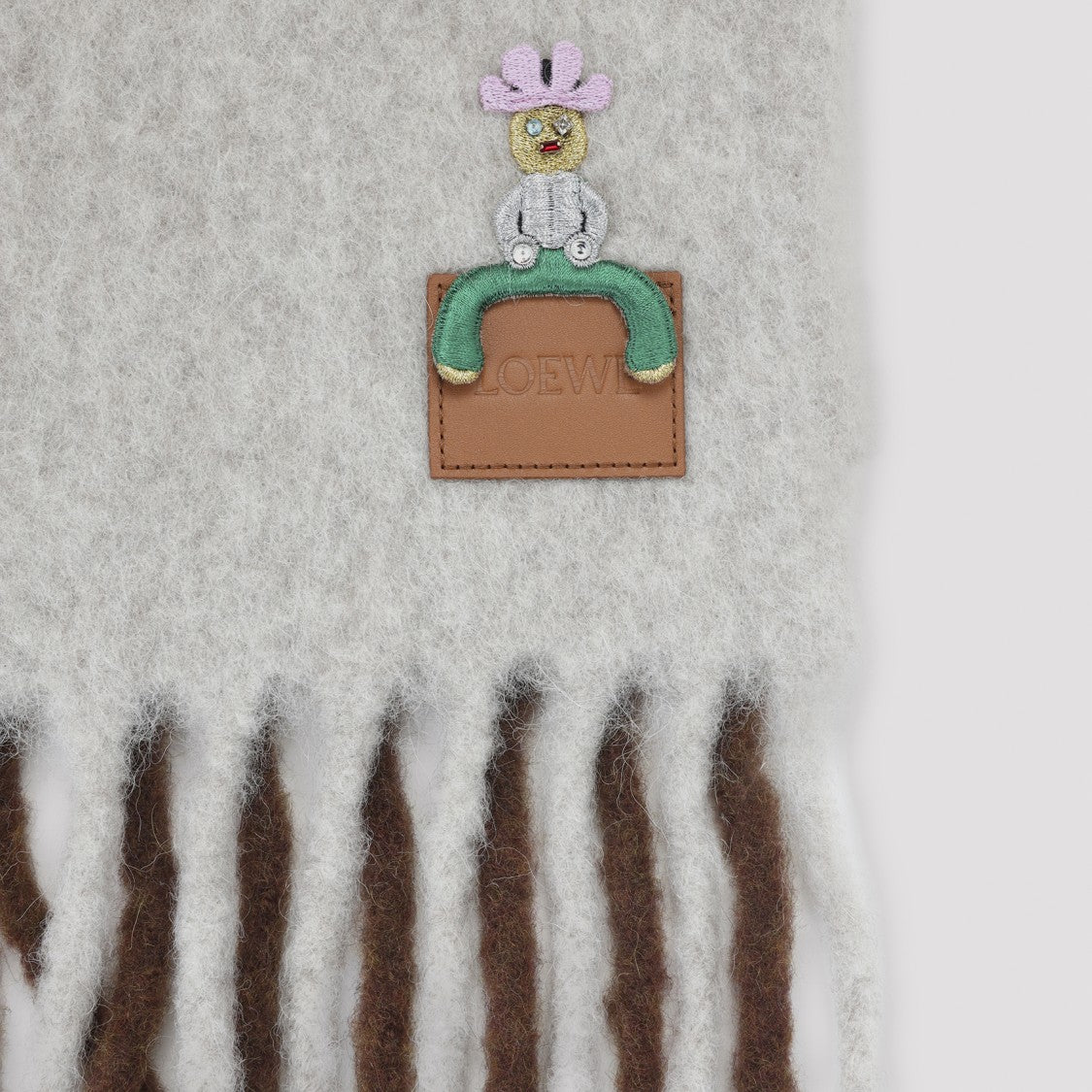 Loewe 23X176 Grey And Brown Alpaca Scarf