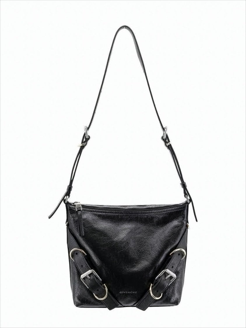 Givenchy Rectangular Black Leather Shoulder Bag With Adjustable Strap