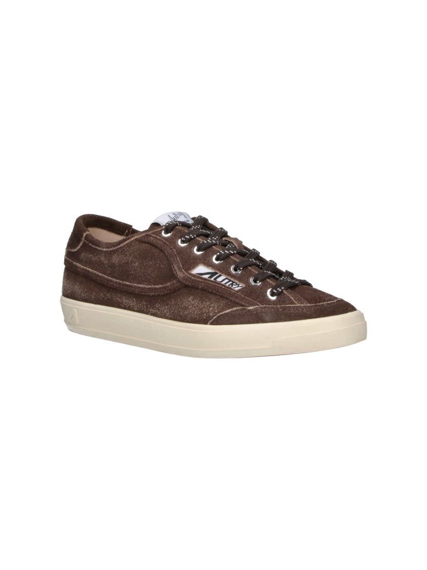 Autry Brown Windscape Suede Low-Top Vintage Sneakers