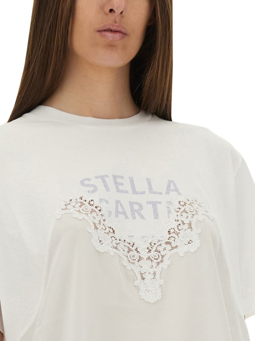 Stella Mccartney Relaxed-Fit T-Shirt With Lace Insert