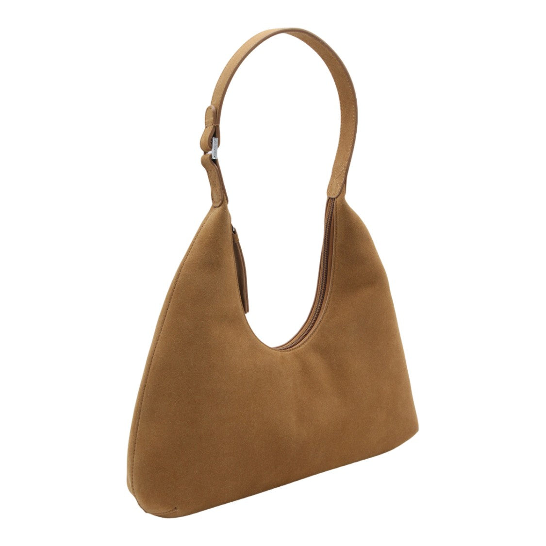 By Far Crescent-Shaped Suede Tote