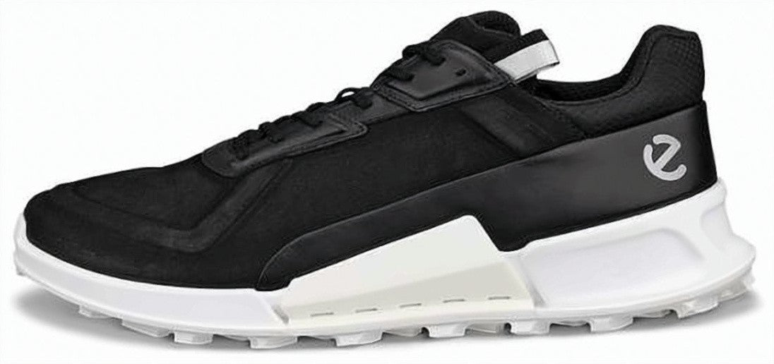 Ecco Black Nubuck Leather Sneakers With White Rubber Sole
