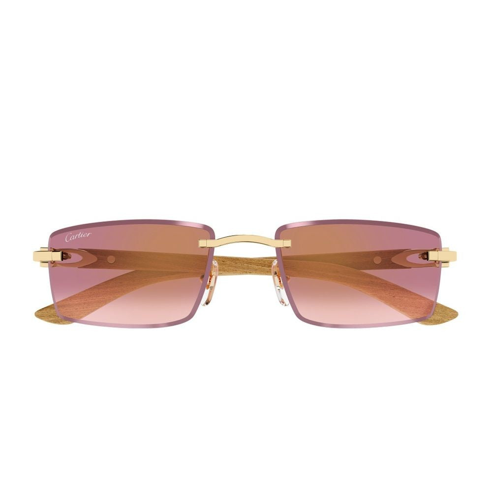 Cartier Ct0582s Décor C Allongé De Rimless Rectangular Sunglasses