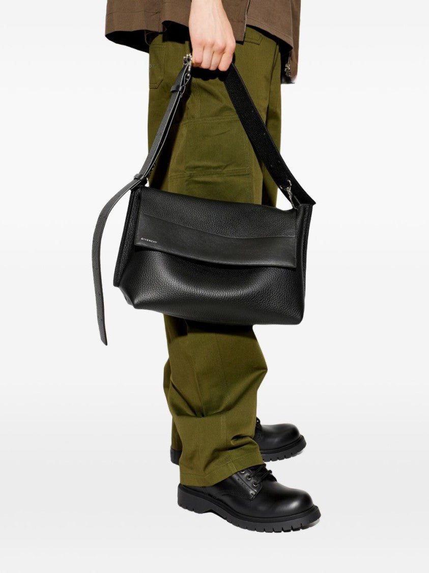 Givenchy Black Textured Leather Shoulder Bag