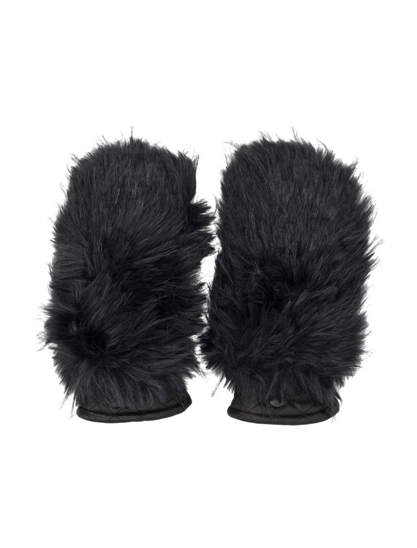 Goldbergh Refined Leather Mittens With Faux Fur