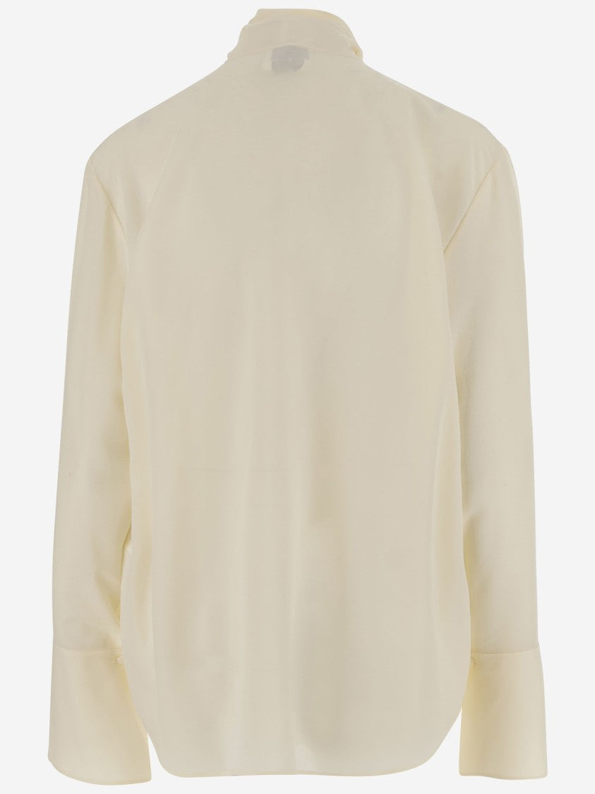 Sa Su Phi Ivory Silk Shirt With Front Bow