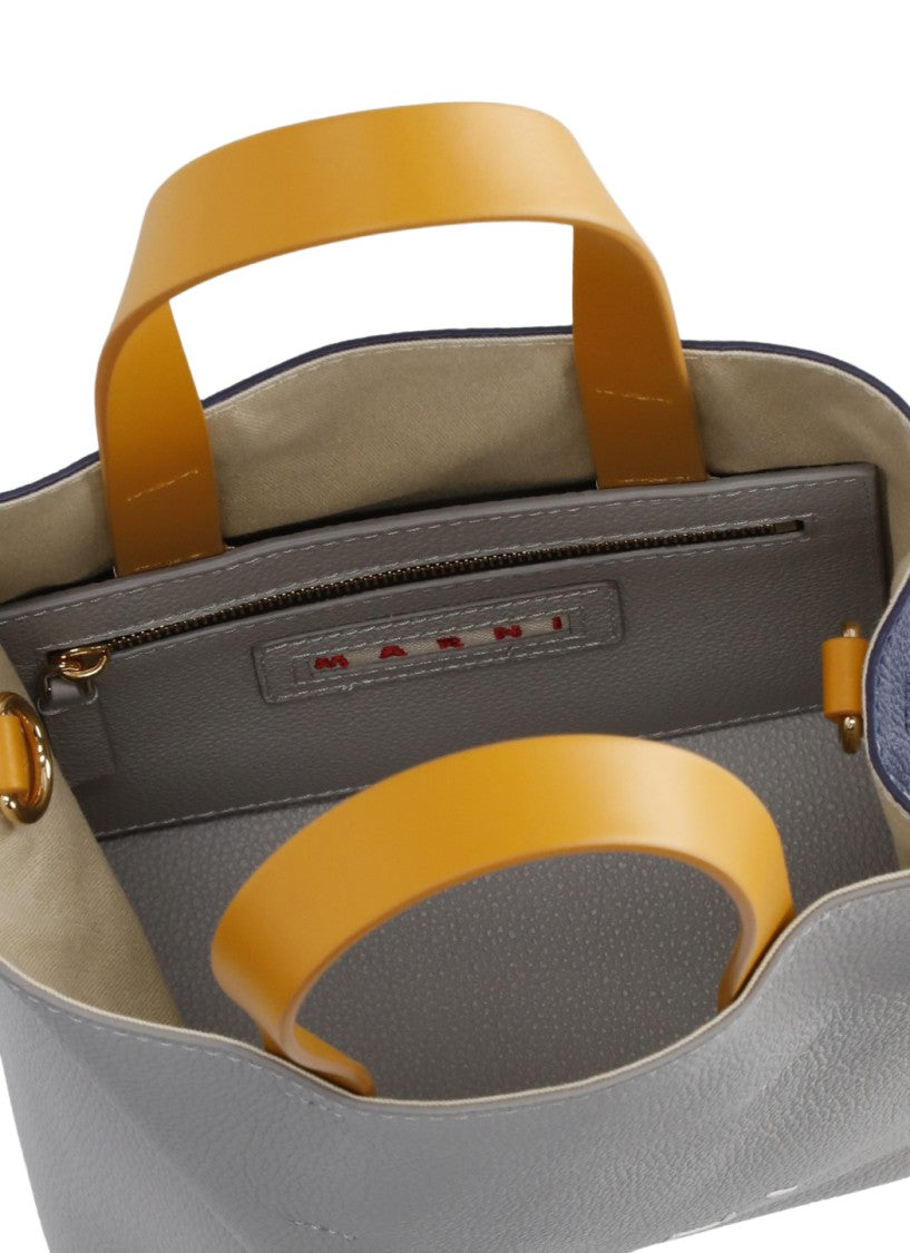 Marni Two-Tone Soft Shopping Bag With Adjustable Shoulder Strap