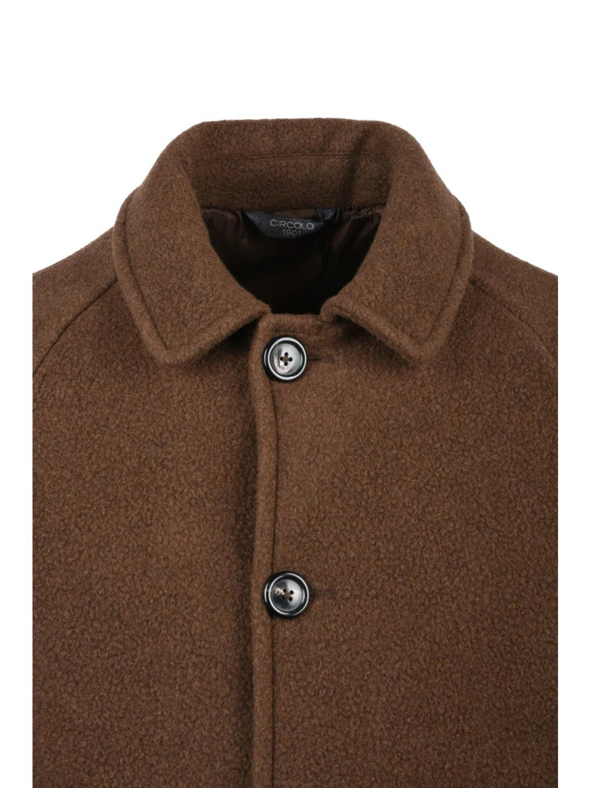 Circolo 1901 Chocolate Virgin Wool-Cashmere Coat