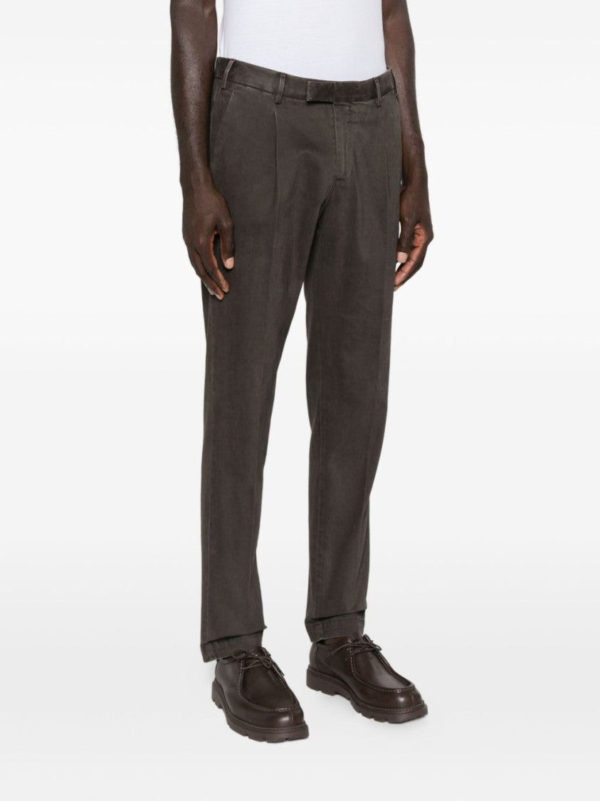 Pt Torino Tailored Brown Trousers With Straight Leg Design