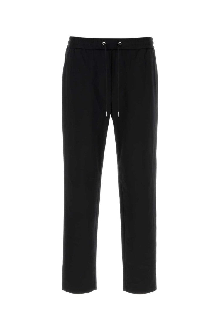 Moncler Tapered Black Jogger Pants With Elastic Waistband