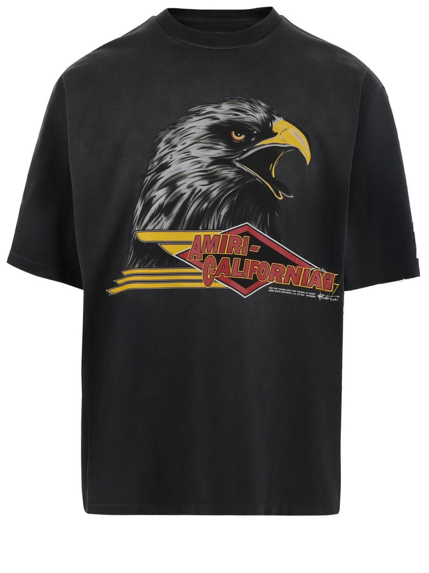 Amiri Cotton T-Shirt With Bold Eagle Graphic And Distinctive Logo
