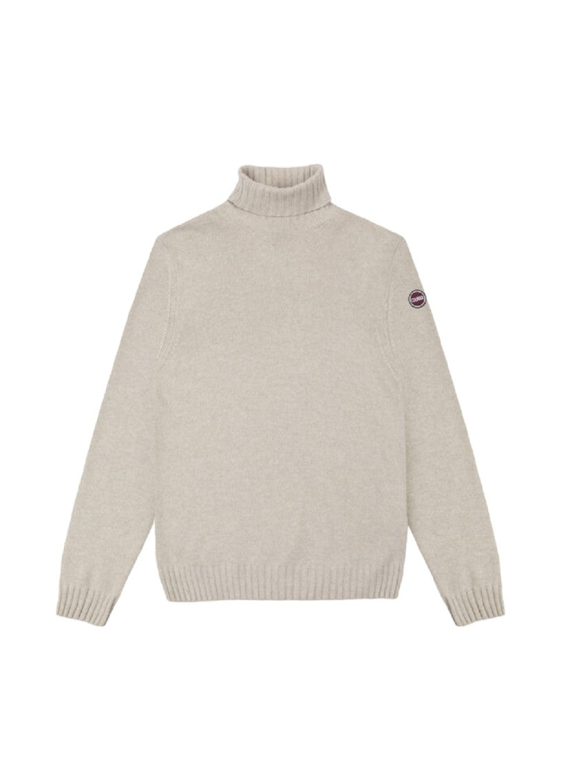 Colmar Originals Sporty Grey Turtleneck Pullover With Ribbed Detailing