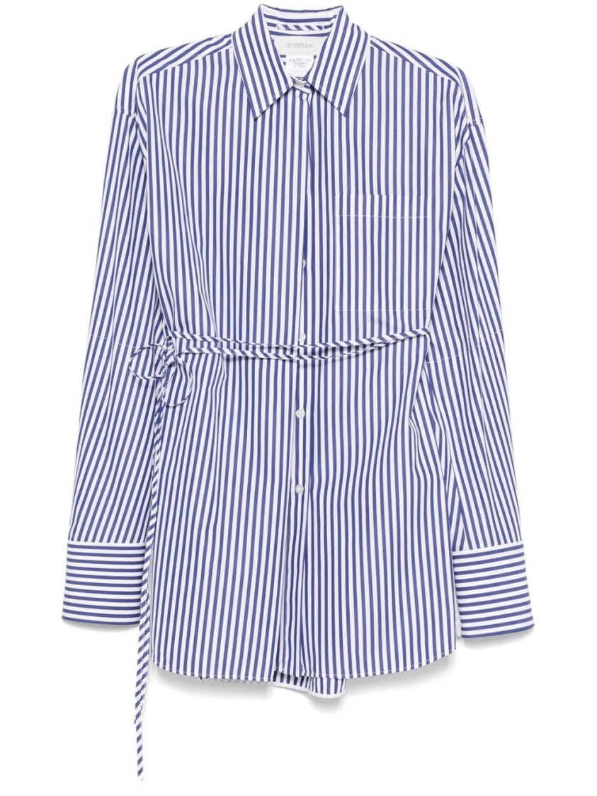 Sportmax Tailored Striped Shirt With Cinched Waist